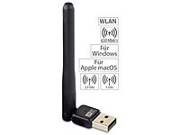 7links Mini-USB-WLAN-Stick mit 3-dBi-Antenne, 2,4 & 5,0 GHz, bis 650 Mbit/s; Dualband-WLAN-Repeater Dualband-WLAN-Repeater Dualband-WLAN-Repeater Dualband-WLAN-Repeater 