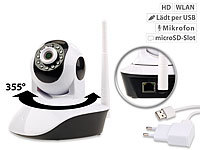 7links Dreh und schwenkbare WLAN-HD-IP-Kamera IPC-280.HD mit SD-Recording; Pan-Tilt-IP-Überwachungskameras Pan-Tilt-IP-Überwachungskameras 