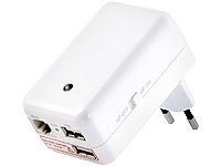 7links 4in1-Mini-WLAN-Router CLD-400.travel, Media-Streaming und 3G; WLAN-Repeater, Powerline-Adapter 