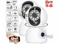 7links 2er-Set Dual-Linsen-WLAN-Kameras, Full HD, Farb-Nachtsicht, Tracking; Outdoor-WLAN-IP-Überwachungskameras Outdoor-WLAN-IP-Überwachungskameras 