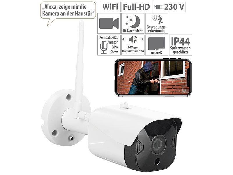 1080P Wireless HD WLAN IP Kamera Überwachungskamera WIFI ONVIF Nachtsicht 