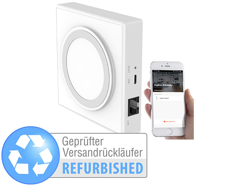 ; ZigBee-WLAN-Gateway für kompatible Smart-Home-Geräte mit App 