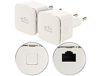 7links 2er-Set Mini-WLAN-Repeater WLR-350.sm mit Access-Point & WPS-Knopf