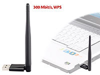 7links Mini-USB-WLAN-Stick WS-335.at mit externer Antenne, 300 Mbit/s, WPS