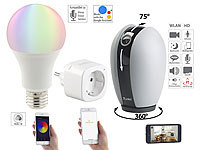 7links Smart-Home-Starter-Set 1, kompat. zu Amazon Alexa & Google Assistant; WLAN-IP-Nachtsicht-Überwachungskameras & Babyphones, WLAN-IP-Überwachungskameras mit Objekt-Tracking & App 