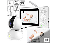 7links Video-Babyphone, dreh & schwenkbare Kamera, 11 cm (4,3") Farbdisplay; HD-Micro-IP-Überwachungskameras mit Nachtsicht und App HD-Micro-IP-Überwachungskameras mit Nachtsicht und App HD-Micro-IP-Überwachungskameras mit Nachtsicht und App 