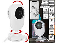 7links WLAN-Babyphone mit Full-HD-Kamera, Temperatur-Warnung, Nachtsicht, App; WLAN-IP-Nachtsicht-Überwachungskameras für Echo Show 