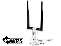 7links USB-WLAN-Adapter mit Doppelantenne, 300 Mbit/s, 2 x 5 dBi, WPS