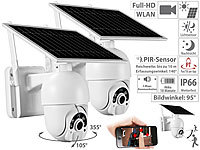 7links 2er-Set Pan-Tilt-Überwachungskameras, Full HD, WLAN, Akku, Solarpanel