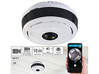 7links 360°-Panorama-Überwachungskamera mit 2K, Nachtsicht, WLAN & App; HD-Micro-IP-Überwachungskameras mit Nachtsicht und App 