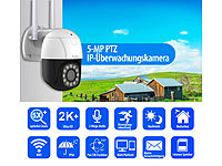 7links PTZ-IP-Überwachungskamera, 2K+, 5x optischer Zoom, IR, WLAN, 64GB, App; WLAN-IP-Überwachungskameras mit Objekt-Tracking & App WLAN-IP-Überwachungskameras mit Objekt-Tracking & App 