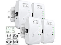 7links 4er-Set Mini-WLAN-Repeater mit WPS-Taste, 300 Mbit/s, 2,4 GHz & LAN