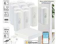 7links HomeKit-Set: ZigBee-Gateway + 10x Temperatur-/Luftfeuchtigkeits-Sensor; Apple HomeKit-zertifizierte Steuereinheiten mit ZigBee Apple HomeKit-zertifizierte Steuereinheiten mit ZigBee Apple HomeKit-zertifizierte Steuereinheiten mit ZigBee 