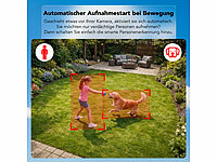 ; 4G/LTE-Akku-Außenkamera mit eSIM, 2K-Auflösung, Pan-Tilt-Funktion & Solarpanel 4G/LTE-Akku-Außenkamera mit eSIM, 2K-Auflösung, Pan-Tilt-Funktion & Solarpanel 4G/LTE-Akku-Außenkamera mit eSIM, 2K-Auflösung, Pan-Tilt-Funktion & Solarpanel 