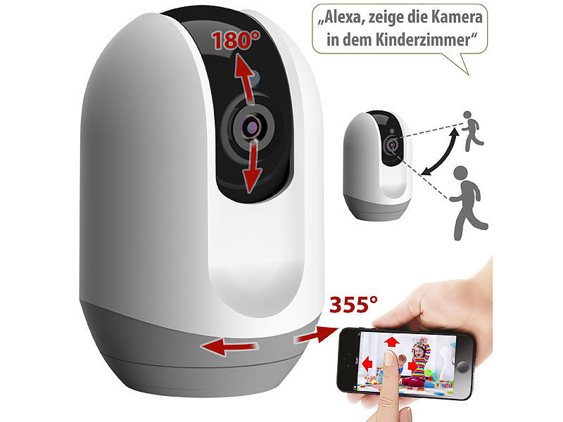 ; Haussicherheits 2-Wege-Gegensprech Grad 360° Rundumsicht W-LAN Ueberwachungskameras Dome 