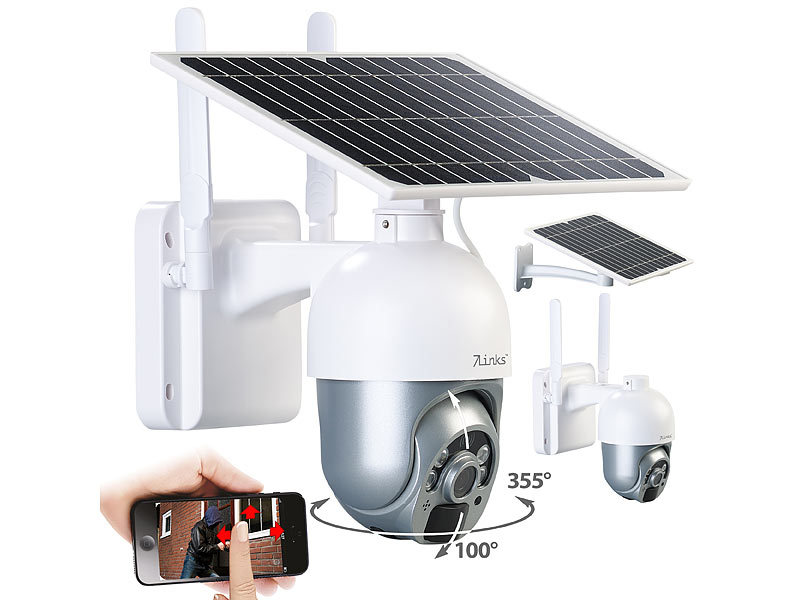 ; Hochauflösende Pan-Tilt-WLAN-Überwachungskameras mit Solarpanel, WLAN-IP-Überwachungskameras mit Nachtsicht 