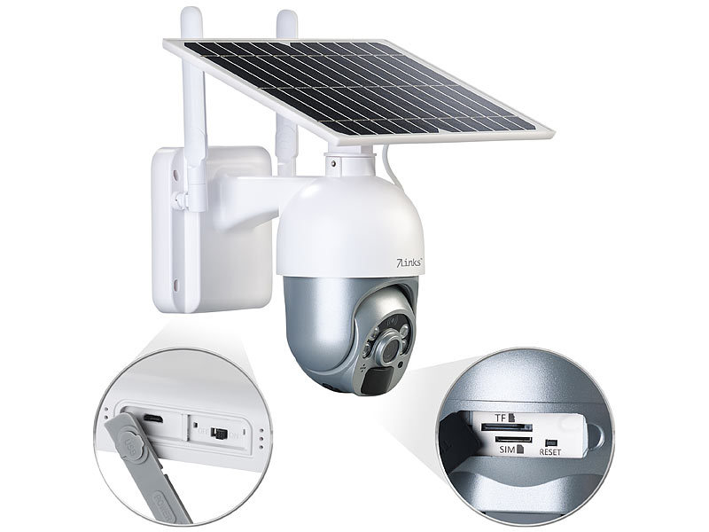 ; Hochauflösende Pan-Tilt-WLAN-Überwachungskameras mit Solarpanel, WLAN-IP-Überwachungskameras mit Nachtsicht 