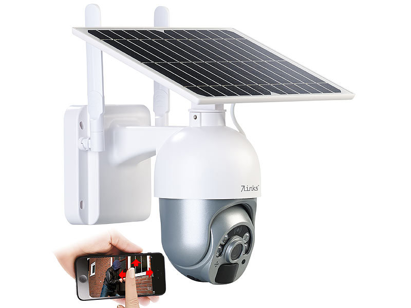 ; Hochauflösende Pan-Tilt-WLAN-Überwachungskameras mit Solarpanel, WLAN-IP-Überwachungskameras mit Nachtsicht 