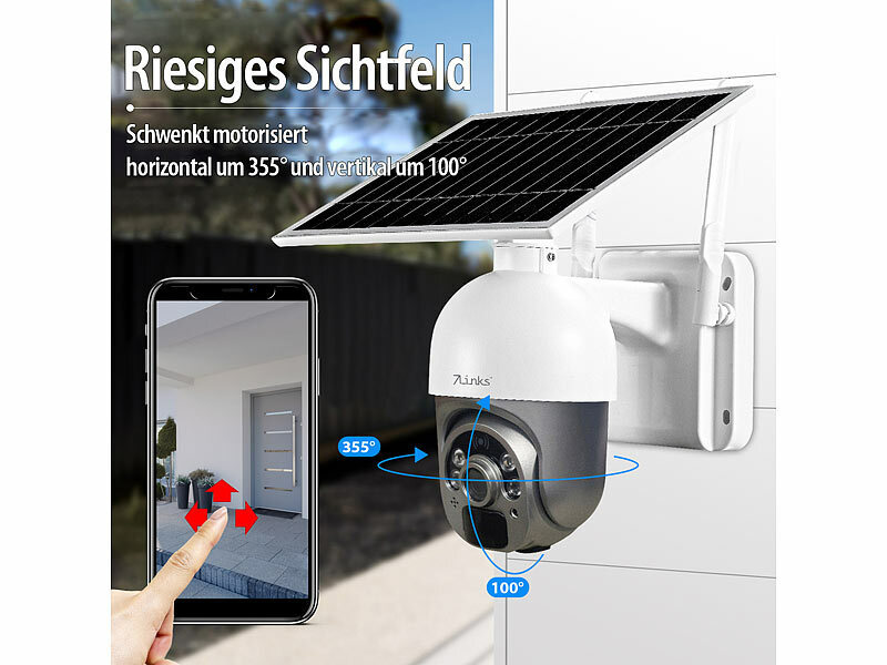 ; Hochauflösende Pan-Tilt-WLAN-Überwachungskameras mit Solarpanel, WLAN-IP-Überwachungskameras mit Nachtsicht 