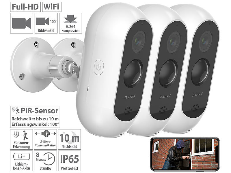 ; HD-Micro-IP-Überwachungskameras mit Nachtsicht und App 