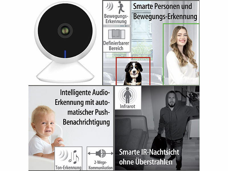 ; HD-Micro-IP-Überwachungskameras mit Nachtsicht und App 