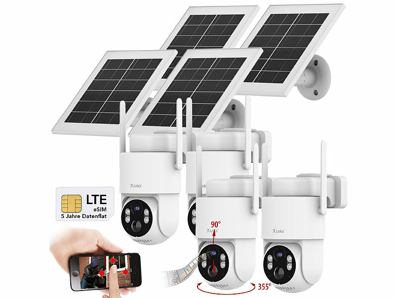 ; WLAN-IP-Überwachungskameras mit Nachtsicht, Hochauflösende Pan-Tilt-WLAN-Überwachungskameras mit Solarpanel WLAN-IP-Überwachungskameras mit Nachtsicht, Hochauflösende Pan-Tilt-WLAN-Überwachungskameras mit Solarpanel 