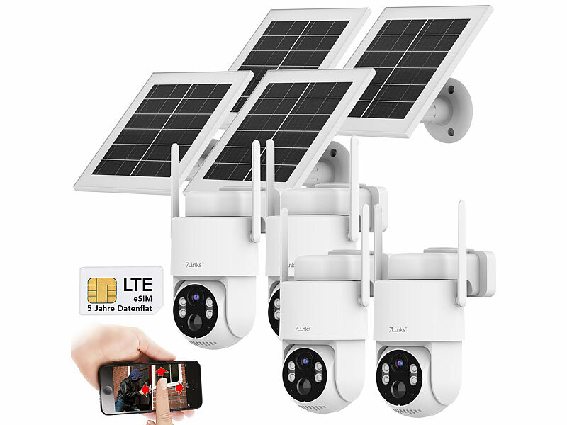 ; WLAN-IP-Überwachungskameras mit Nachtsicht, Hochauflösende Pan-Tilt-WLAN-Überwachungskameras mit Solarpanel WLAN-IP-Überwachungskameras mit Nachtsicht, Hochauflösende Pan-Tilt-WLAN-Überwachungskameras mit Solarpanel 